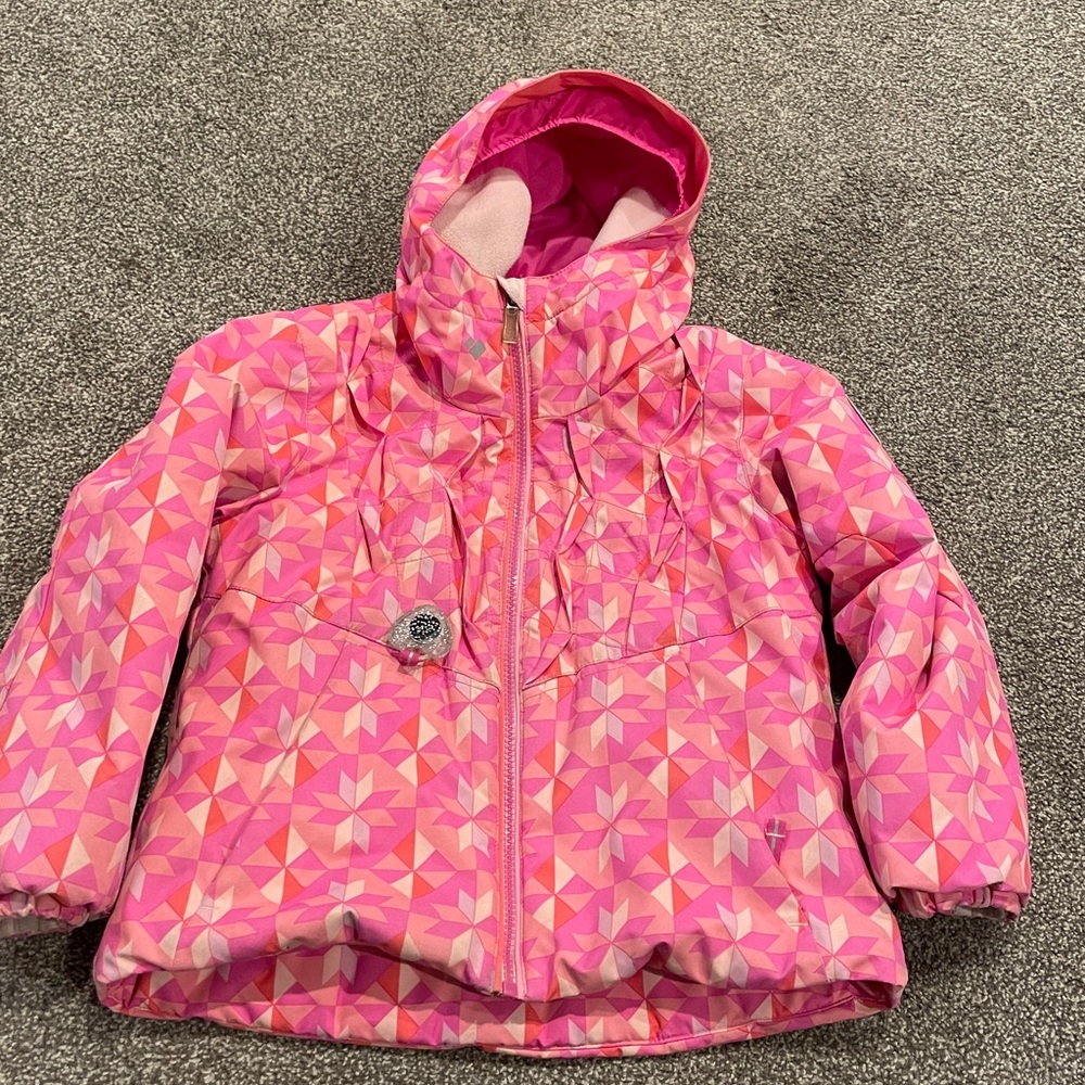 Obermeyer Girls Pink Jacket I-Grow Ski Winter Jacket Size 6
